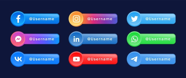 Logotipos de iconos de redes sociales modernos o banners de plataforma de red icono de facebook instagram logotipo de whatsapp