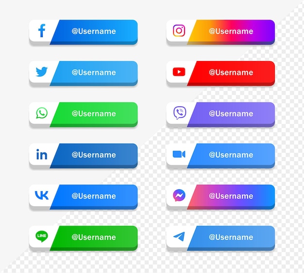 Vector logotipos de iconos de redes sociales modernos o banners de plataforma de red icono de instagram de facebook