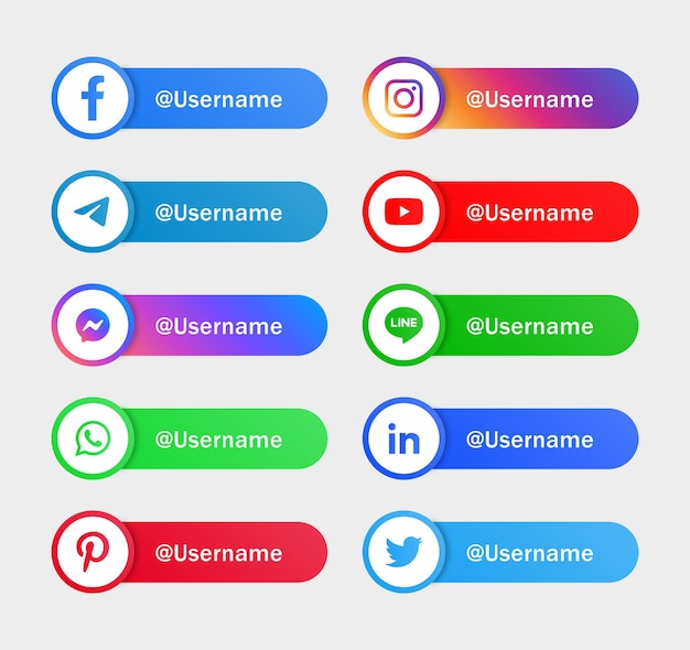 Logotipos de iconos de redes sociales modernos o banners de plataforma de red icono de instagram de facebook