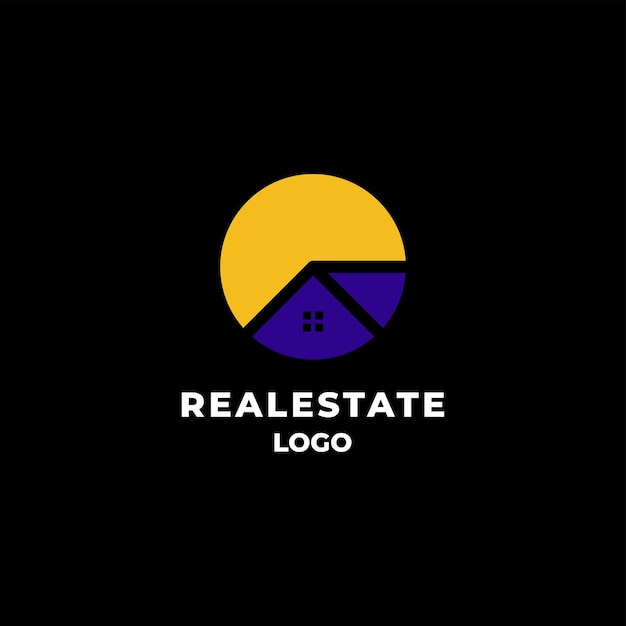 logotipos inmobiliarios casa y sol ilustración