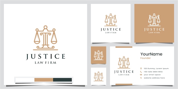 Logotipos de justicia legal, bufetes de abogados, despachos de abogados, servicios de abogados, con símbolos simples y elegantes, inspiración para el diseño de logotipos