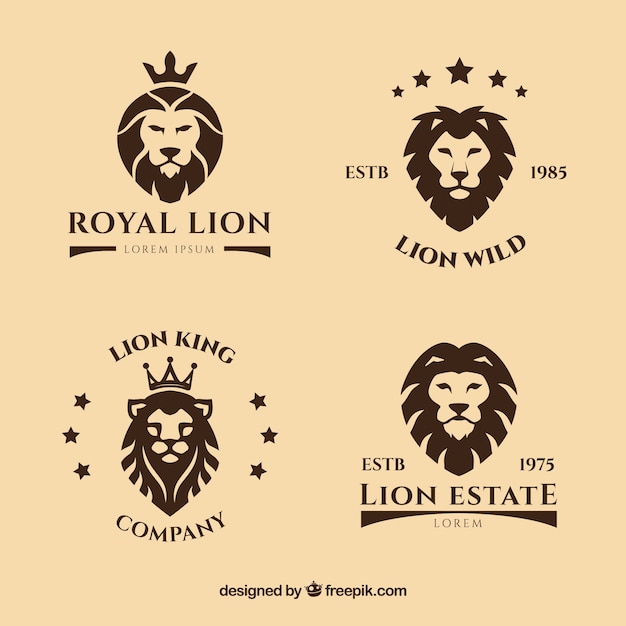 Logotipos león con estrellas