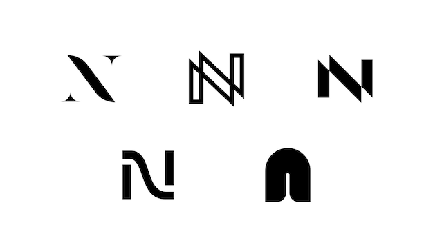 Vector logotipos de la letra n