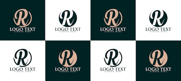 Logotipos de letra r de lujo moderno