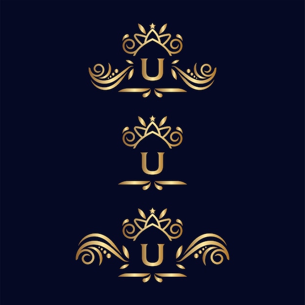 logotipos de letras de spa de belleza U