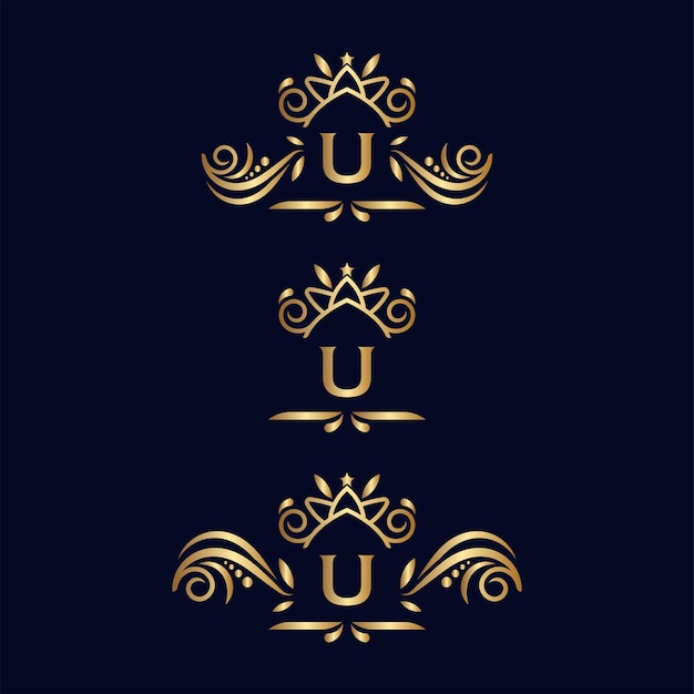 logotipos de letras de spa de belleza U