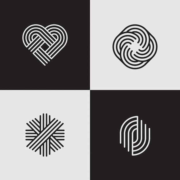 Logotipos de líneas modernas. Creativas formas geométricas.