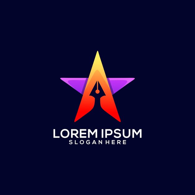Logotipos modernos de la estrella de la tecnología.