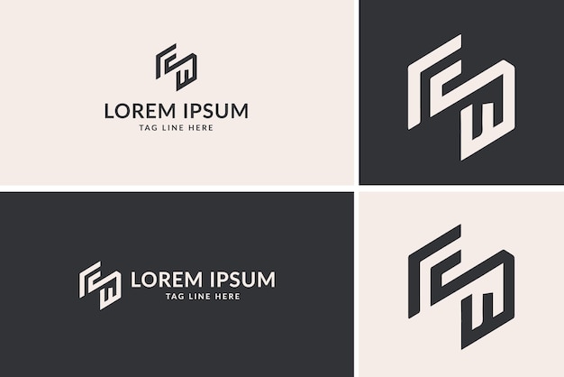 Los logotipos monocromáticos modernos Un cuarteto de estilo
