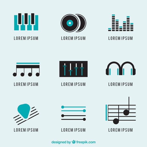 Logotipos musicales paquete