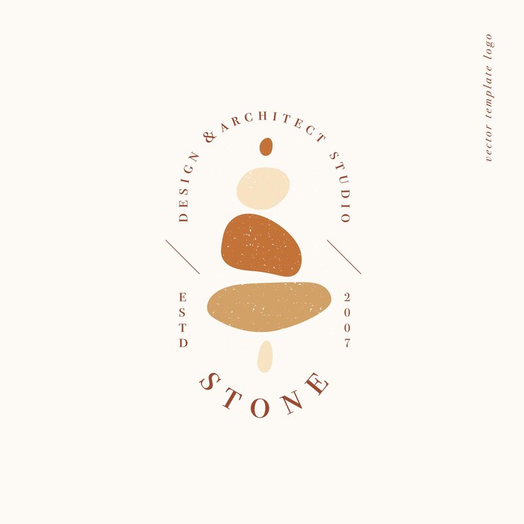 Logotipos o emblemas de plantilla lineal de diseño vectorial - estilo misterio boho. Símbolo abstracto para productos hechos a mano y boutiques de artesanía.