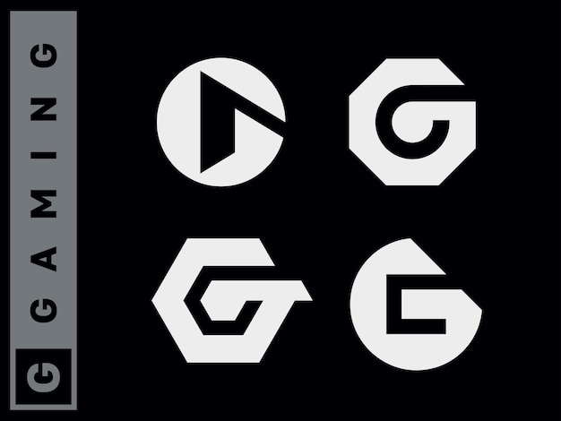 Vector los logotipos profesionales modernos en forma de la letra g exclusiva forma de g