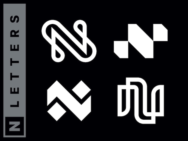 Logotipos profesionales modernos en forma de la letra N Exclusivo en forma de N