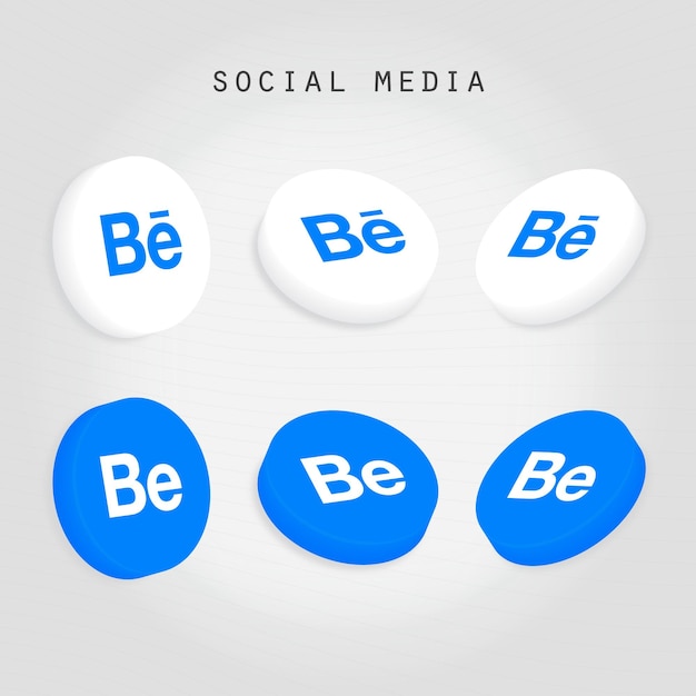 Los logotipos de las redes sociales en 3D