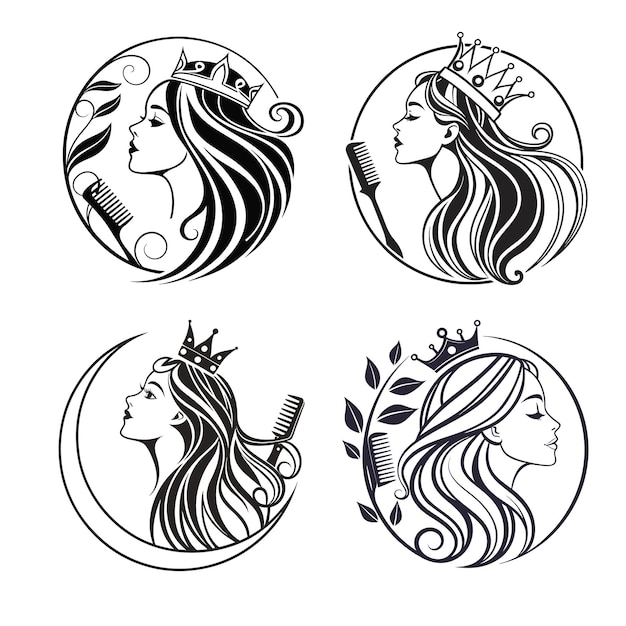 Los logotipos de la Reina del Salón de Peinados