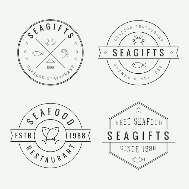 Logotipos de restaurantes de mariscos