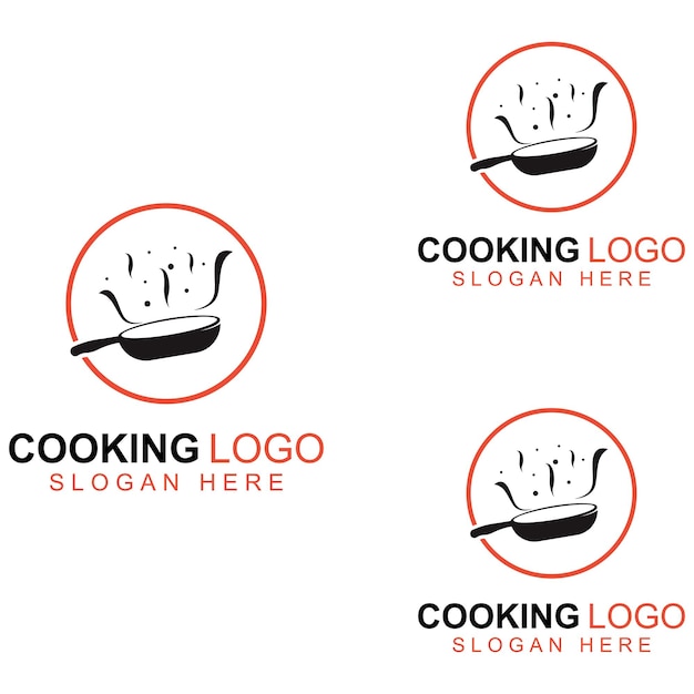 Logotipos para utensilios de cocina ollas espátulas y cucharas de cocina Uso de un concepto de diseño de plantilla de ilustración vectorial