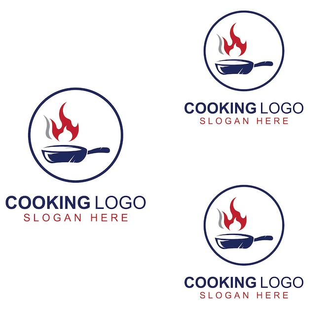 Logotipos para utensilios de cocina ollas espátulas y cucharas de cocina Uso de un concepto de diseño de plantilla de ilustración vectorial