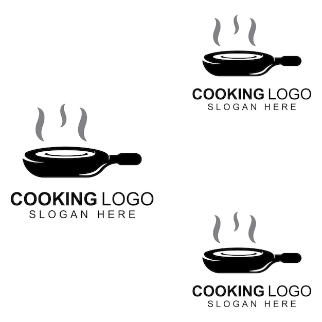 Logotipos para utensilios de cocina ollas espátulas y cucharas de cocina Uso de un concepto de diseño de plantilla de ilustración vectorial