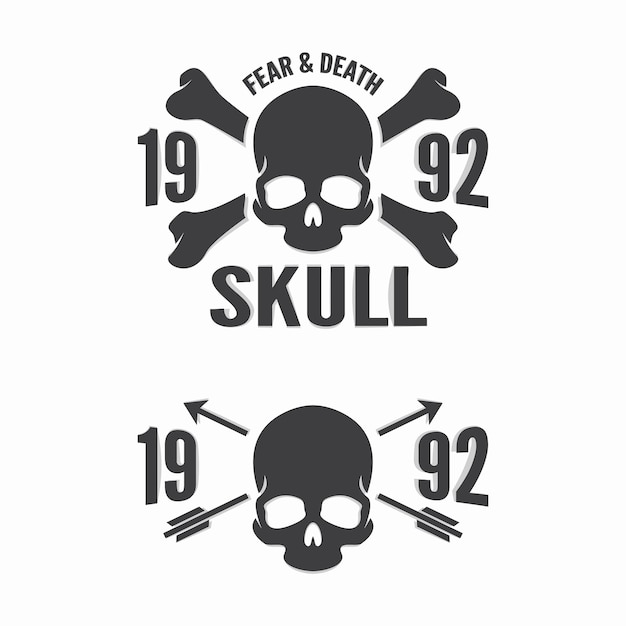 Logotipos vectoriales de cráneo y huesos