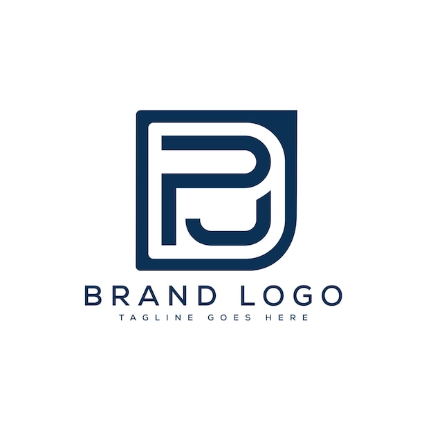 Logotipos vectoriales creativos con la letra PJ