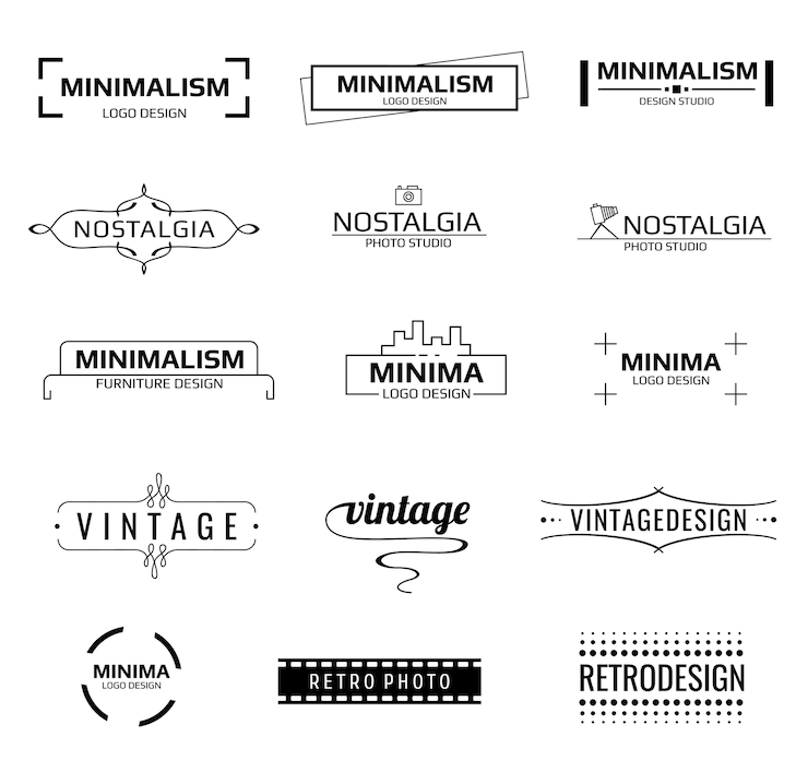 Vector logotipos vectoriales modernos minimalistas