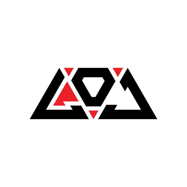Vector loj diseño de logotipo de letra triangular con forma de triángulo loj diseño del logotipo triangular monograma loj triángulo vectorial plantilla del logotipo con color rojo loj logo triangular sencillo elegante y lujoso loj
