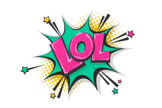 Lol gracioso wow radial dibujado a mano imágenes efectos cómic diálogo nube de texto