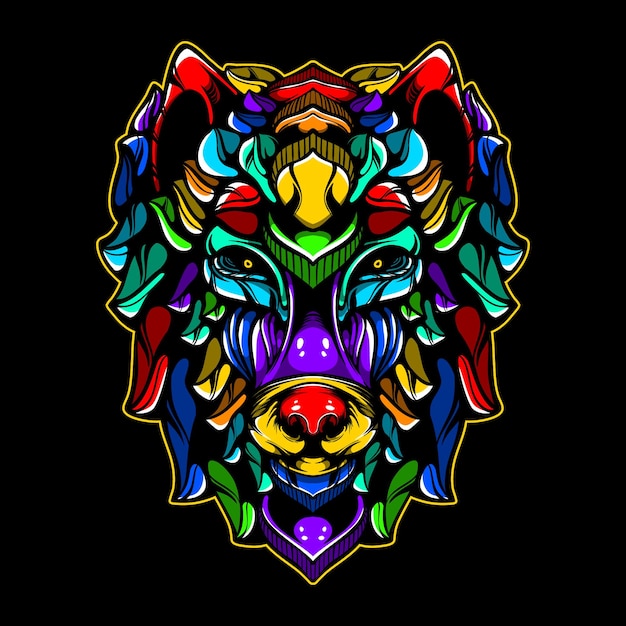 lolipop color decorativo lobo patrón mascota