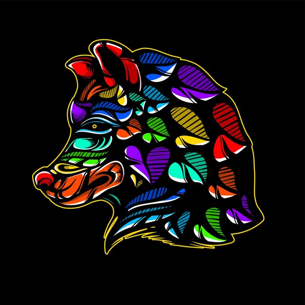 lolipop color decorativo lobo patrón mascota