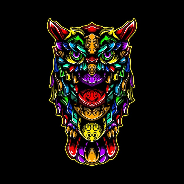 lolipop colorido decorativo búho patrón mascota