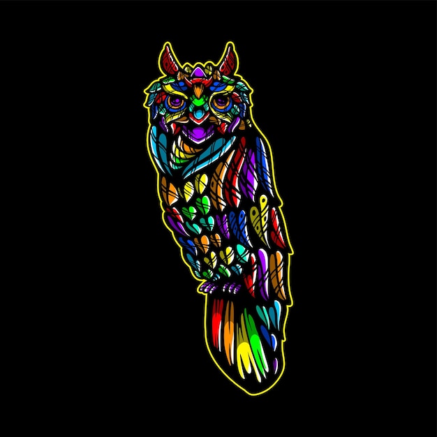 lolipop colorido decorativo búho patrón mascota
