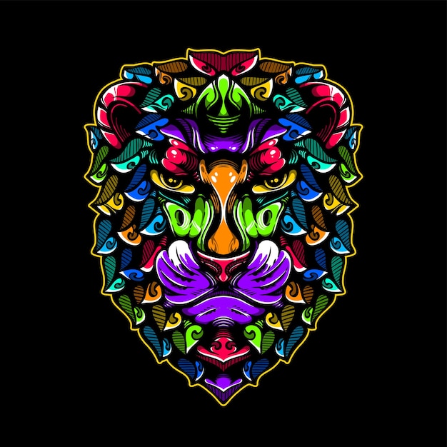 Lolipop colorido decorativo león patrón mascota