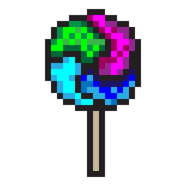 Lollipop con estilo de arte de píxeles