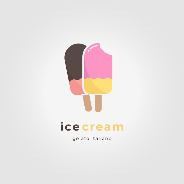 Lolly Helado Icono Logo Vintage Vector Ilustración Diseño Concepto