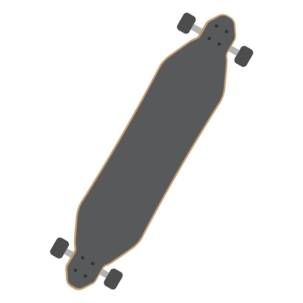 Longboard vectorial aislado sobre fondo blanco