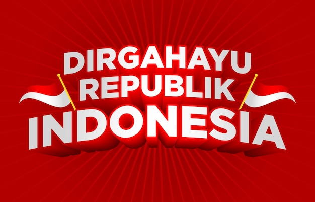 Longevidad república de indonesia 17 agosto 1945 día de la independencia tipografía titulares