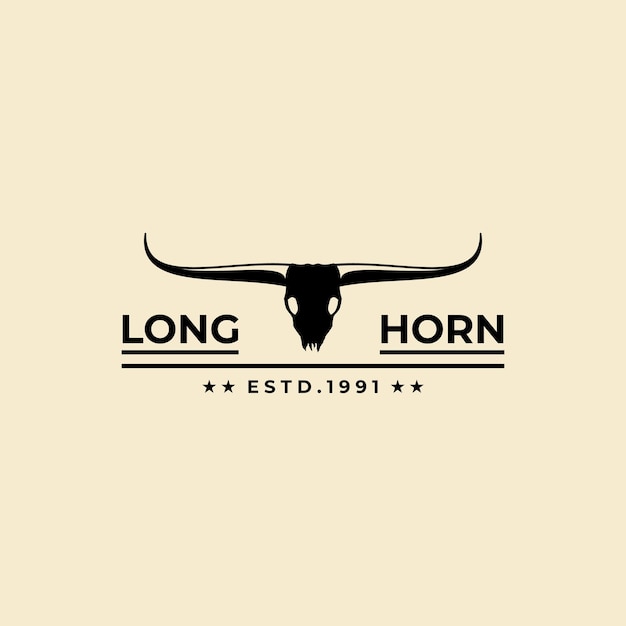 Longhorn logo vintage vector símbolo ilustración diseño