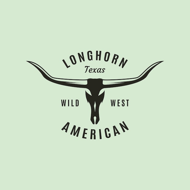 Longhorn texas logo vector vintage símbolo ilustración diseño