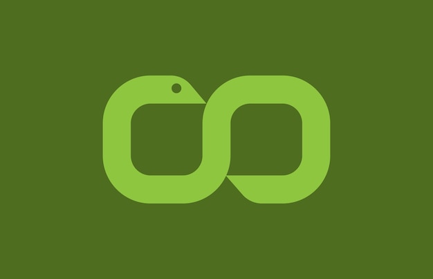 Loop verde y el logotipo de la serpiente simple