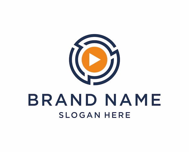 Loop Video Logo Design Template cine video vector play butom vector