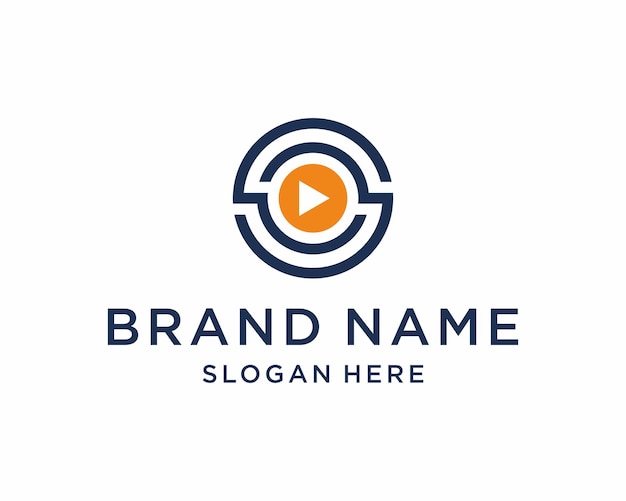 Loop video logo design template cine video vector play butom vector