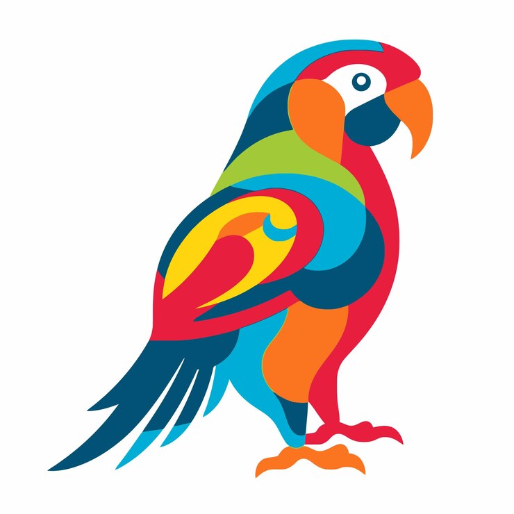 Vector loro aislado en blanco