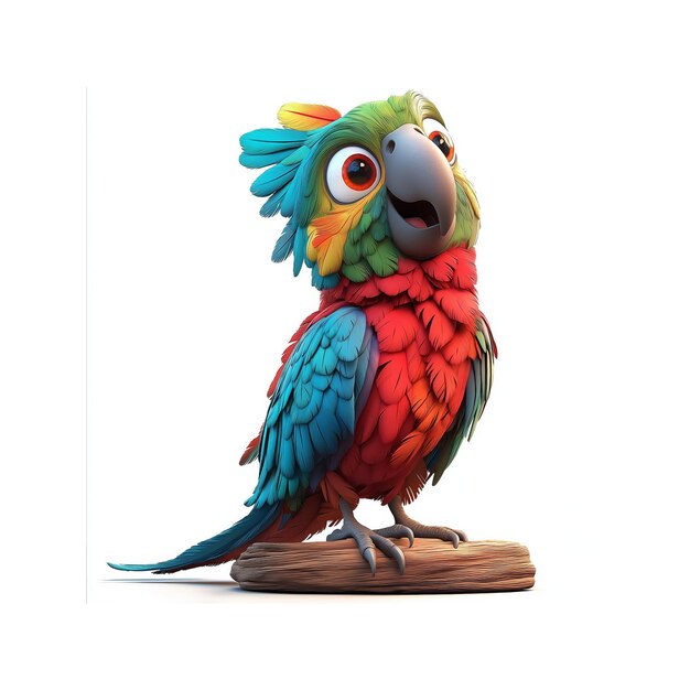 El loro brillante y colorido