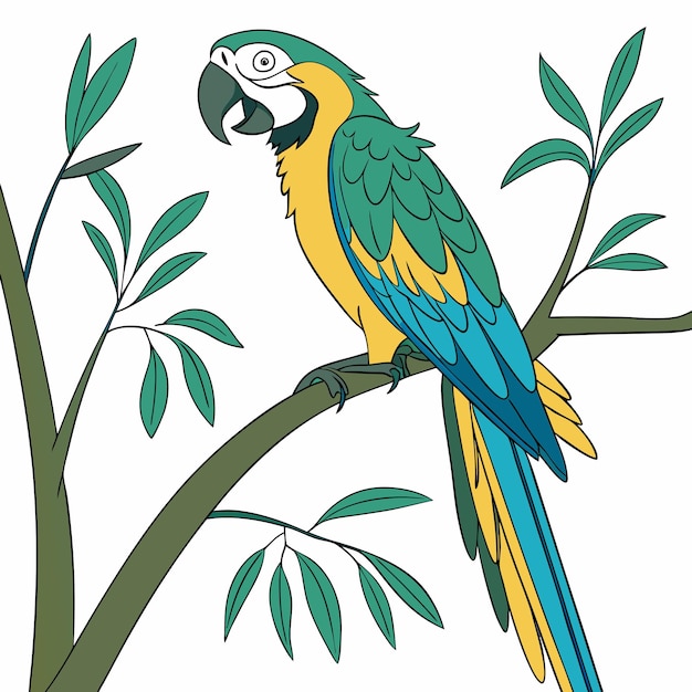 El loro de colores en una rama