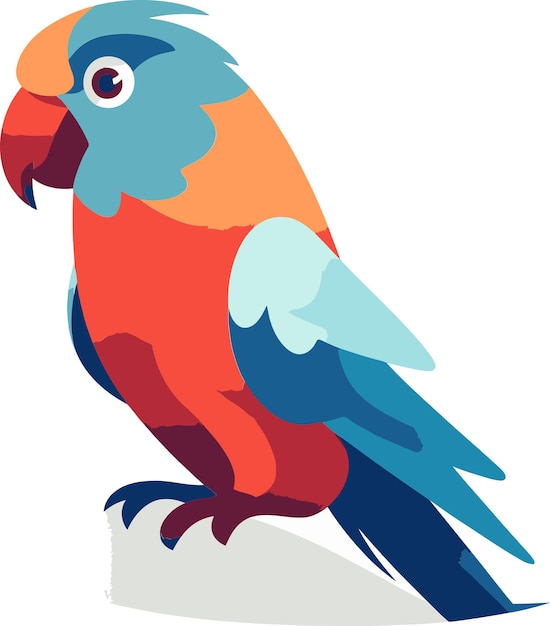 un loro colorido con un fondo colorido que tiene colores rojo azul y naranja