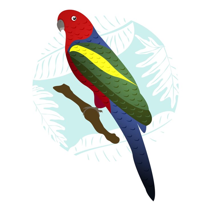 Vector loro en diseño plano ilustración vectorial eps10