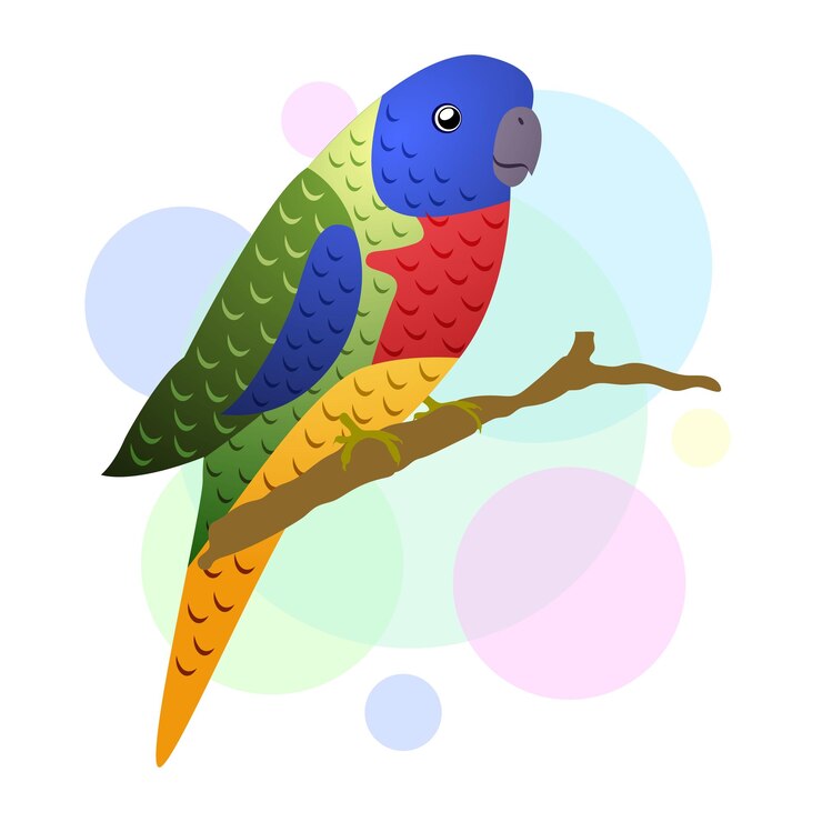 Vector loro en diseño plano ilustración vectorial eps10