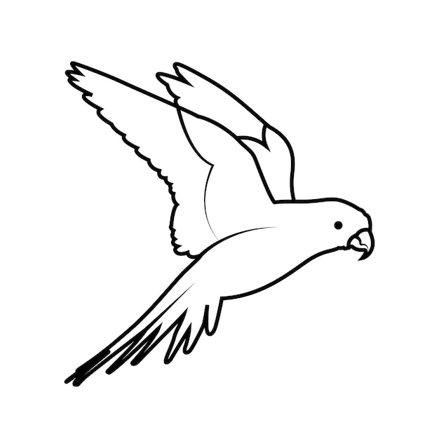 Loro en estilo simple de garabato