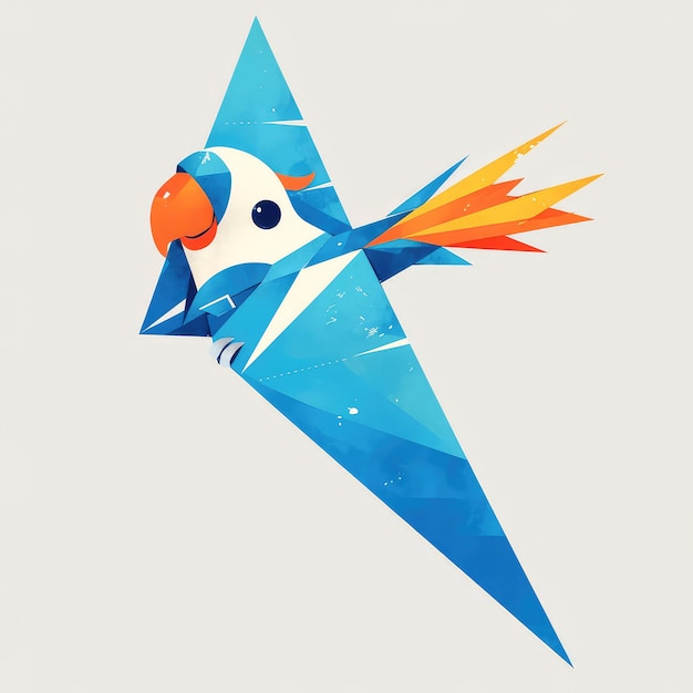 Un loro montando un planeador al estilo de los dibujos animados